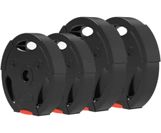 Koduva 4 dalių svorio diskų rinkinys, 2 x 7,5kg ir 2 x 5kg, juodas