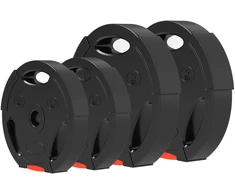 Koduva 4 dalių svorio diskų rinkinys, juodas, 2 x 5kg ir 2 x 2,5kg