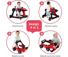 Koduva 4in1 sulankstomas vaikštynė raudona