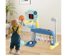 Koduva 5 viename mažylių sporto žaislas su reguliuojamu krepšinio stovu, įvairiaspalvis, 88 x 38 x 61 cm