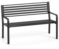Koduva 50 colių metalinė lauko suoliukas, juodas