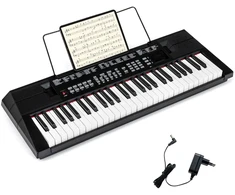 Promotion 54 klavišų pianino klaviatūra pradedantiesiems juoda