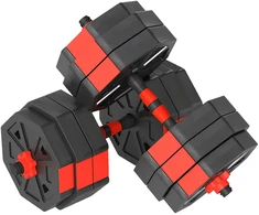 Virdulys Koduva 6-in-1 reguliuojamų hantelių rinkinys, raudonas, 30 kg