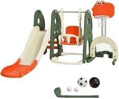 Koduva 6 viename laipiojimo ir čiuožimo komplektas su krepšinio lankais
