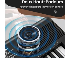 Koduva 61 klavišų elektroninis pianinas vaikams, mikrofonas, natų stovas, nešiojamas dėklas, rožinis