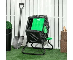 Koduva 65 l kompostavimo dėžė, sukama, kompaktiška, 24 ventiliacijos angos, plienas, plastikas, žalia + juoda