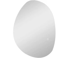 Koduva 70 x 50 cm asimetriškas vonios veidrodis su LED šviesa, sidabrinis