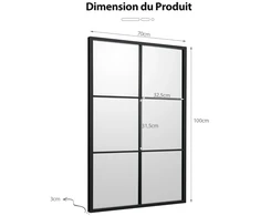 Promotion 70x100 cm Juodas Metalinės Rėmo Sieninis Veidrodis 3 sluoksnių