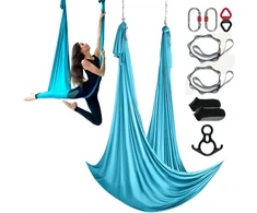 VEVOR Aerial yoga sūpynės ir silkė, 11 jardų, mėlynos