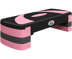 Koduva Aerobikos step platforma, reguliuojamo aukščio, 80 x 31 x 10/15/20 cm, iki 150 kg, juoda / rožinė / pilka