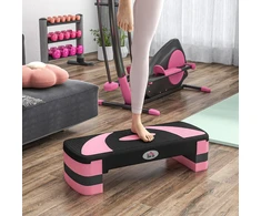 Koduva Aerobikos step platforma, reguliuojamo aukščio, 80 x 31 x 10/15/20 cm, iki 150 kg, juoda / rožinė / pilka