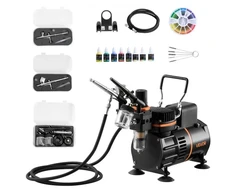 VEVOR Aerografo rinkinys su kompresoriumi TC-20, 120 W, 3 vnt.