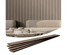 Koduva Akustinės sienų lamelių plokštės VEVOR, MDF, sidabro medžio spalva, 240 x 20 cm, 4 vnt.