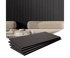 Koduva Akustinės sienų plokštės su lentjuostėmis VEVOR, MDF, juodas ąžuolas, 120 x 60 x 2,1 cm, 4 vnt.