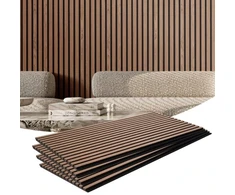 Koduva Akustinės sienų plokštės VEVOR, MDF, riešuto spalva, 120 x 60 x 2,1 cm, 4 vnt.