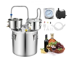 VEVOR Alkoholio distiliatorius, 30 l, su thumper indu, sidabrinis