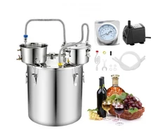 Koduva Alkoholio distiliatorius VEVOR su thumper indu, 50 l, nerūdijantis plienas, sidabrinis