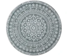 Koduva Apvalus kilimas, 160 cm skersmens, boho stiliaus, antracito pilkos spalvos