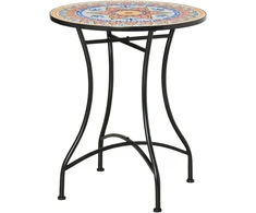 Koduva Apvalus sodo stalas, Ø60 cm, metalo, raudonas / mėlynas / baltas
