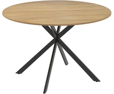 Koduva Apvalus valgomojo stalas 4 asmenims, ąžuolo spalvos, industrinio stiliaus, 120 cm