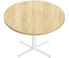 Songmics Apvalus valgomojo stalas 4 asmenims, 80 x 74,8 cm, medžio drožlių plokštė ir plienas, smėlio spalvos