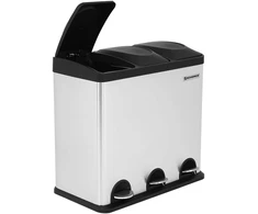 Koduva Atliekų rūšiavimo šiukšliadėžė, 54 l, 3 x 18 l, nerūdijantis plienas, sidabrinė