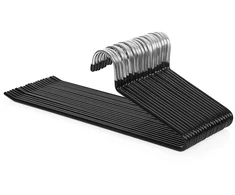 Koduva Atviri metaliniai kelnių pakabos, 20 vnt., 38 x 13 cm, juodi, PVC danga