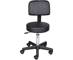 Koduva Aukščio reguliuojama taburetė su atlošu, juoda, Ø35 cm, 72-84 cm