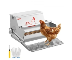 VEVOR Automatinė paukščių lesyklė, cinkuotas plienas, sidabrinė, 11,34 kg, 48-54 x 42,5 x 28 cm