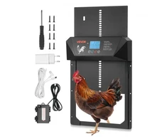 Koduva Automatinis vištidės durų atidarytuvas VEVOR M7B, aliuminio lydinys ir ABS, 41 x 33 x 9 cm