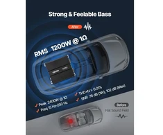 VEVOR Automobilinis monoblokinis stiprintuvas CB-1200D-C, 1200 W RMS, Class D, 1 kanalo, DC 9-16 V