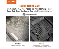 VEVOR Automobilio grindų kilimėliai Ford F250/F350/F450/F550 Super Duty Crew Cab 2017-2025, 3 vnt., juodi