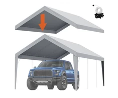Koduva Automobilio stoginės pakaitinis uždangalas VEVOR, pilkas, 610 x 364 cm