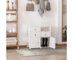 Koduva Balta modulinė batų spintelė su 6 skyriais, 75 × 37 × 73 cm