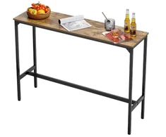 Sofa VEVOR Baro stalas, MDF plokštė ir metalinis rėmas, rusvai rudas ir juodas, 140 x 38 x 99 cm