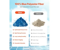 Koduva Baseino filtro rutuliukai VEVOR smėlio filtrui, 1,4kg, mėlyni, poliesterio pluoštas, su skalbimo maišeliu