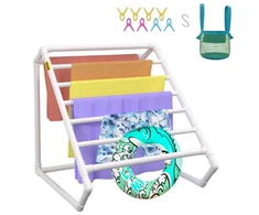 Koduva Baseino rankšluosčių stovas VEVOR, PVC, baltas, 8 skersiniai, 138 x 138 x 140 cm