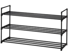 Koduva Batų lentyna su 3 pakopomis, metalinė, 92 x 30 x 54 cm, 12–15 porų, juoda