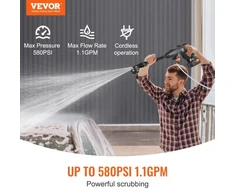 VEVOR Belaidis aukšto slėgio ploviklis XS-002, 220 W, 21 V, su 4,0 Ah akumuliatoriumi ir 6 viename antgaliu