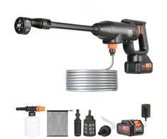 VEVOR Belaidis aukšto slėgio ploviklis XS-002, 220 W, 21 V, su 4,0 Ah akumuliatoriumi ir 6 viename antgaliu
