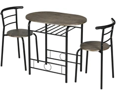 Lauko baldų komplektas Koduva Bistro komplektas su valgomojo stalu ir kėdėmis, 3 dalių, juodas, 80 x 53 x 74,5 cm