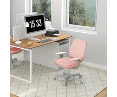 Koduva Biuro kėdė su ratukais, ergonomiška, rožinė, 55 x 48 x 82,5-94,5 cm