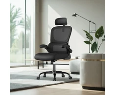 Songmics Biuro kėdė su tinkliniu atlošu, juoda, 64 x 71,5 x 116–135 cm, iki 120 kg