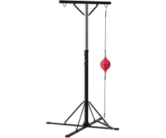 Koduva Bokso maišo stovas su speedball, reguliuojamas aukštis, plienas, juodas, 160 x 145 x 175-220 cm