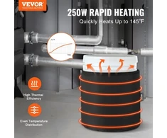 VEVOR Būgno šildytuvas, 18,93 l, 250 W, reguliuojamas 0-63 °C