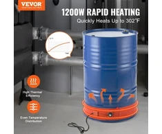 VEVOR Būgno šildytuvas, 208,2 l, 1200 W, silikoninis, reguliuojama 30-150 °C
