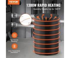 VEVOR Būgno šildytuvas DHM-55-DT, 208,2 l, 1300 W, reguliuojamas 0-63 °C