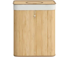 Koduva Butelių taros surinkimo dėžė, 95 l, bambukinė, 40,5 x 40,5 x 61 cm, smėlio spalvos