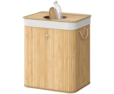 Koduva Butelių taros surinkimo dėžė, 95 l, bambukinė, 40,5 x 40,5 x 61 cm, smėlio spalvos