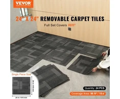 Koduva Carpet tiles VEVOR DC126-04, 24 vnt., mišriai pilka, 610 x 610 x 6 mm